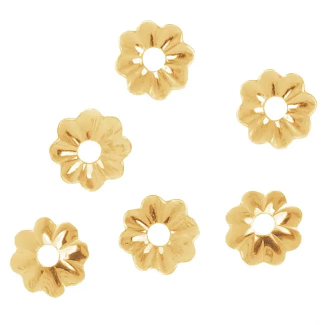 14K Gold FIlled Delicate Bead Caps 4.5mm (12 pcs)