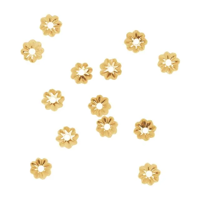 14K Gold FIlled Delicate Bead Caps 4.5mm (12 pcs)