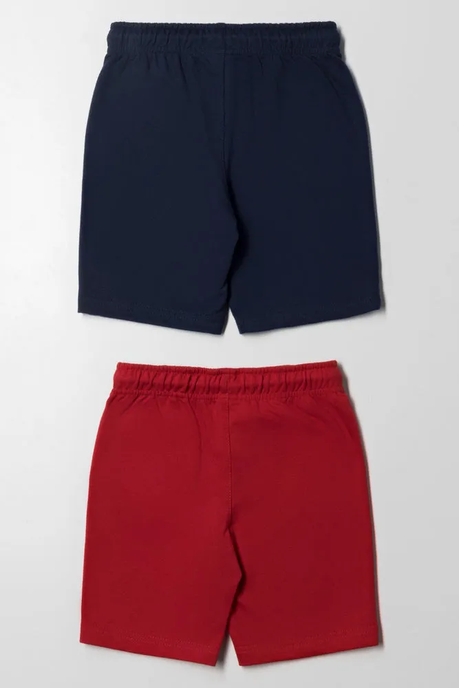 2 Pack Shorts Navy And Red