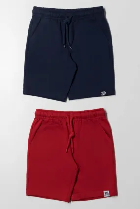 2 Pack Shorts Navy And Red