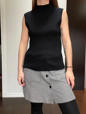 90s Ribbed Silk-Blend Mock Neck