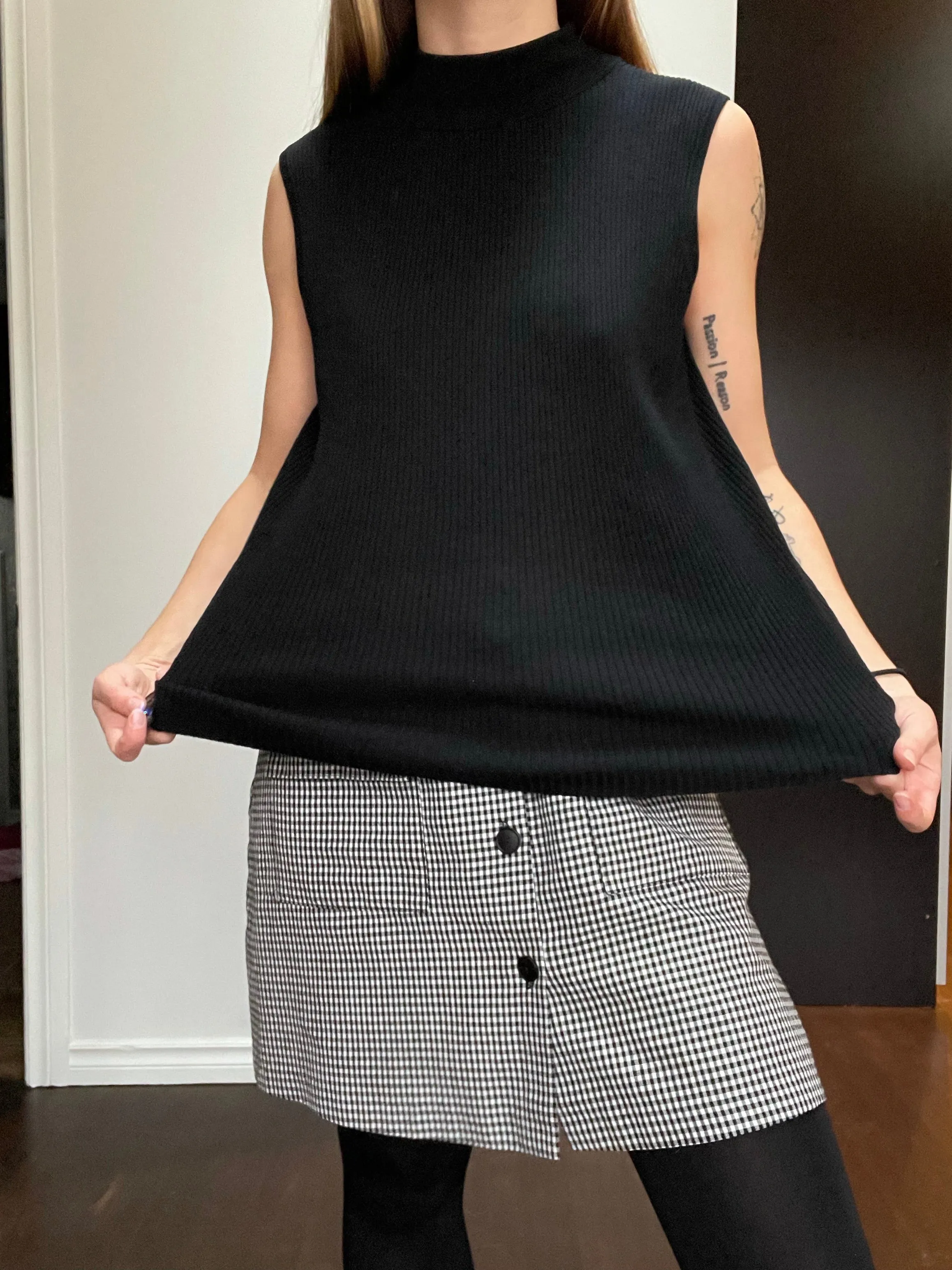 90s Ribbed Silk-Blend Mock Neck