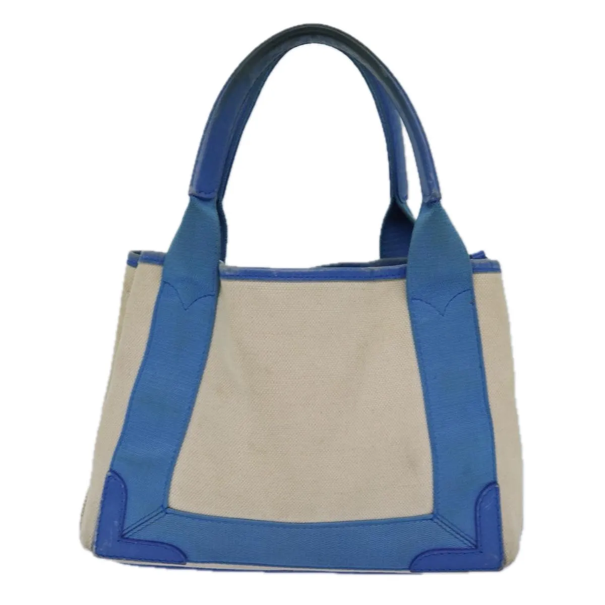 Balenciaga Navy Cabas Beige Canvas Handbag (Pre-Owned)