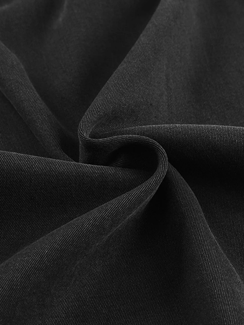 Black Wide Leg Tencel Jeans with High Waist Pockets