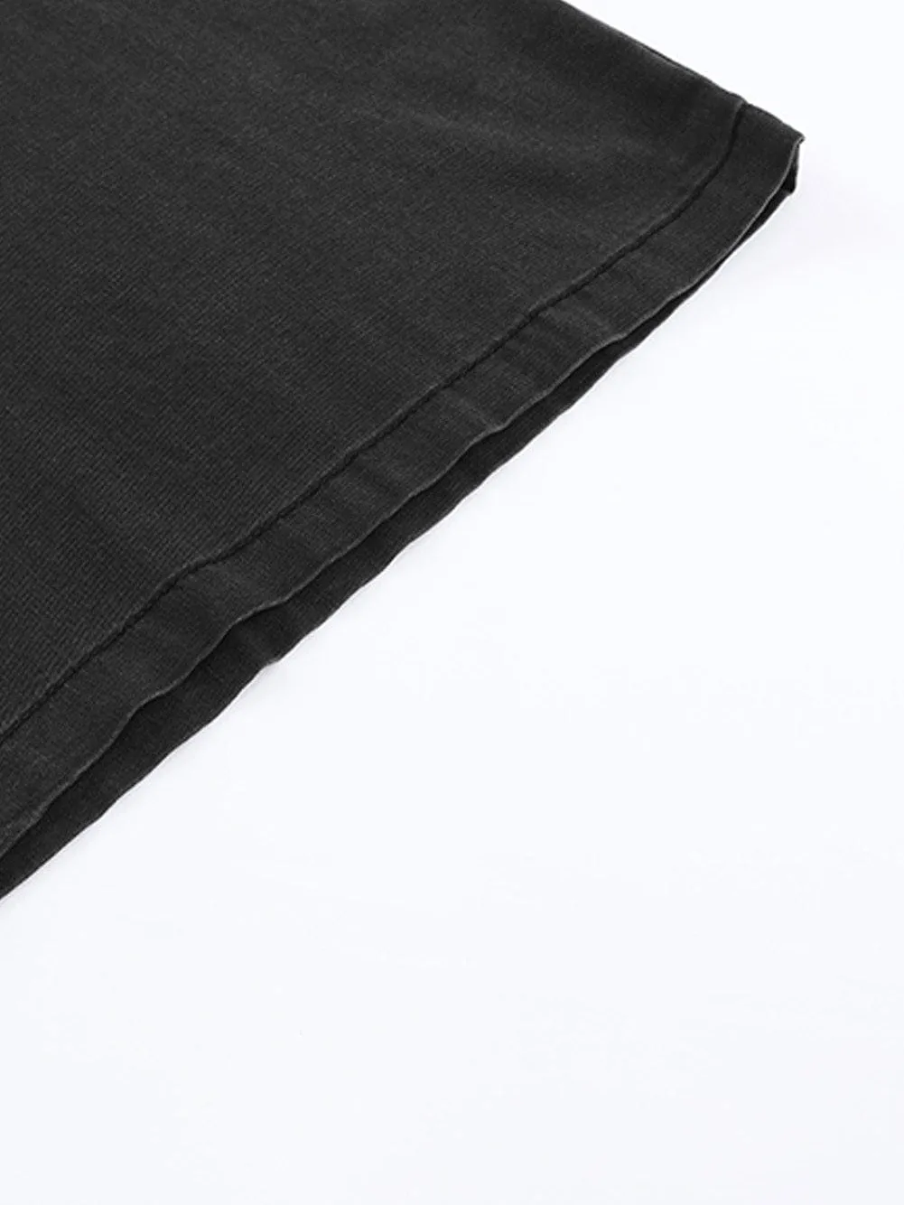 Black Wide Leg Tencel Jeans with High Waist Pockets