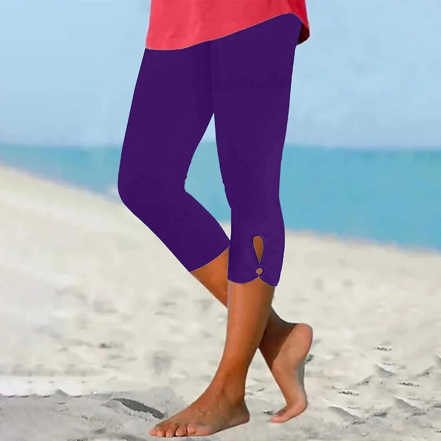 Capri Leggings for Women Casual Yoga Pants Summer Dressy Lightweight Comfy Stretchy Workout Pants