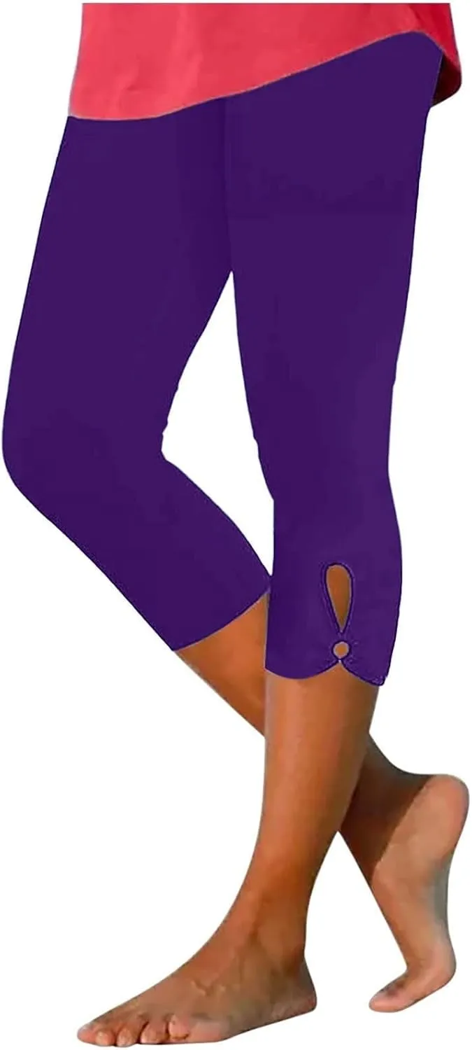 Capri Leggings for Women Casual Yoga Pants Summer Dressy Lightweight Comfy Stretchy Workout Pants