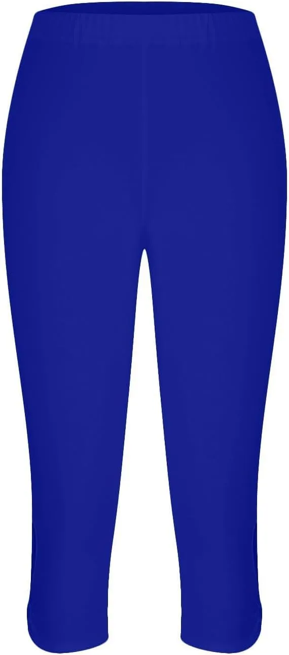 Capri Leggings for Women Trendy Casual Yoga Pants Elastic High Waist Cropped Comfy Stretchy Workout Pants