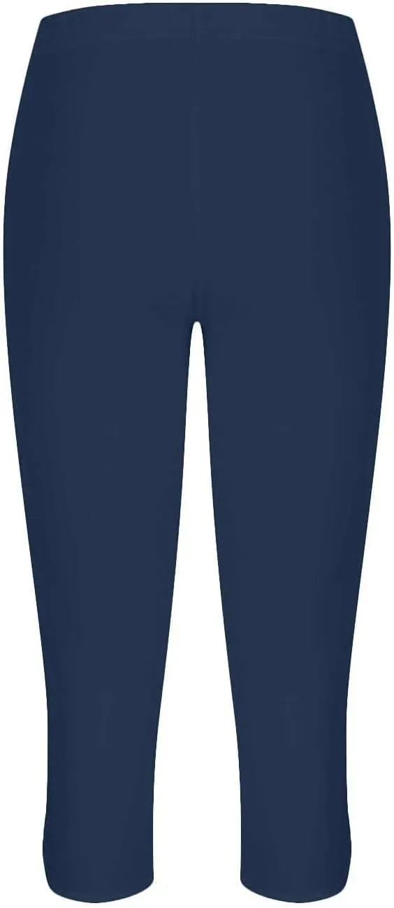 Capri Leggings for Women Trendy Casual Yoga Pants Elastic High Waist Cropped Comfy Stretchy Workout Pants