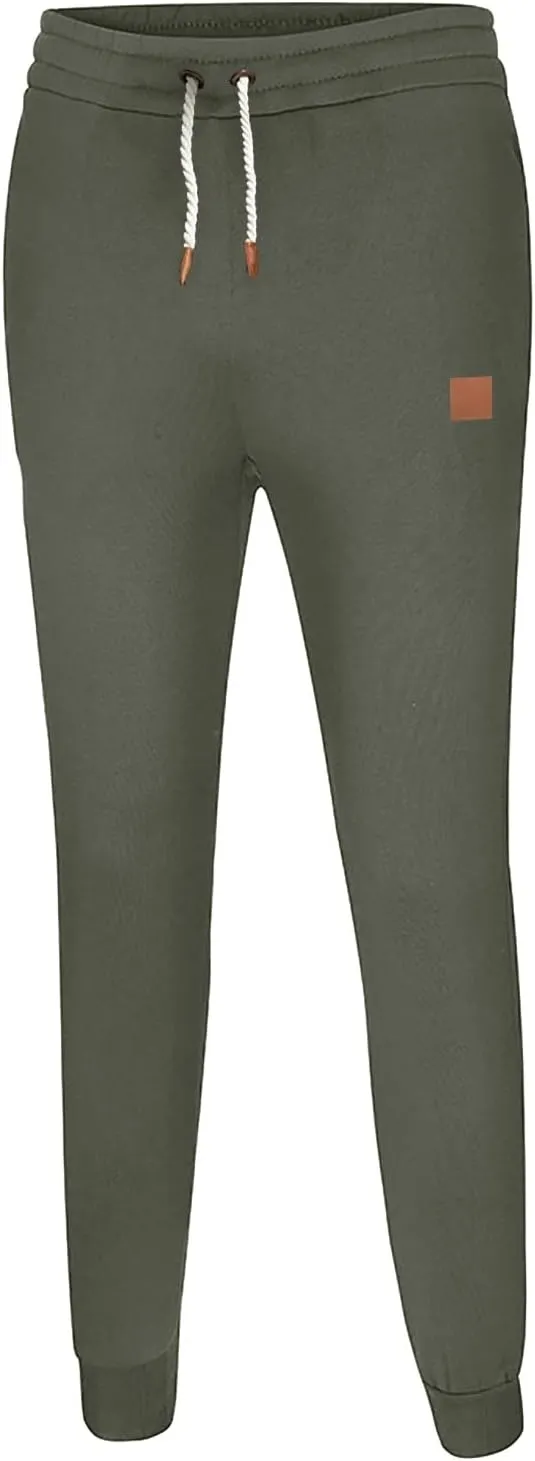 Cargo Pants for Men Big and Tall with Pockets Mens Cargo Sweatpants Heavyweight Fleece Jogger Pants Drawstring Sports