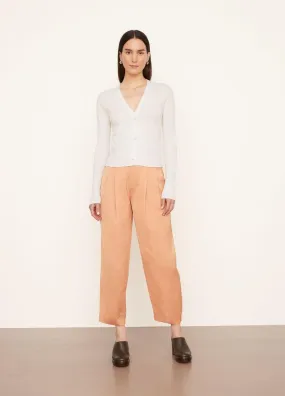 Cashmere Ribbed Raglan Cardigan in Off White