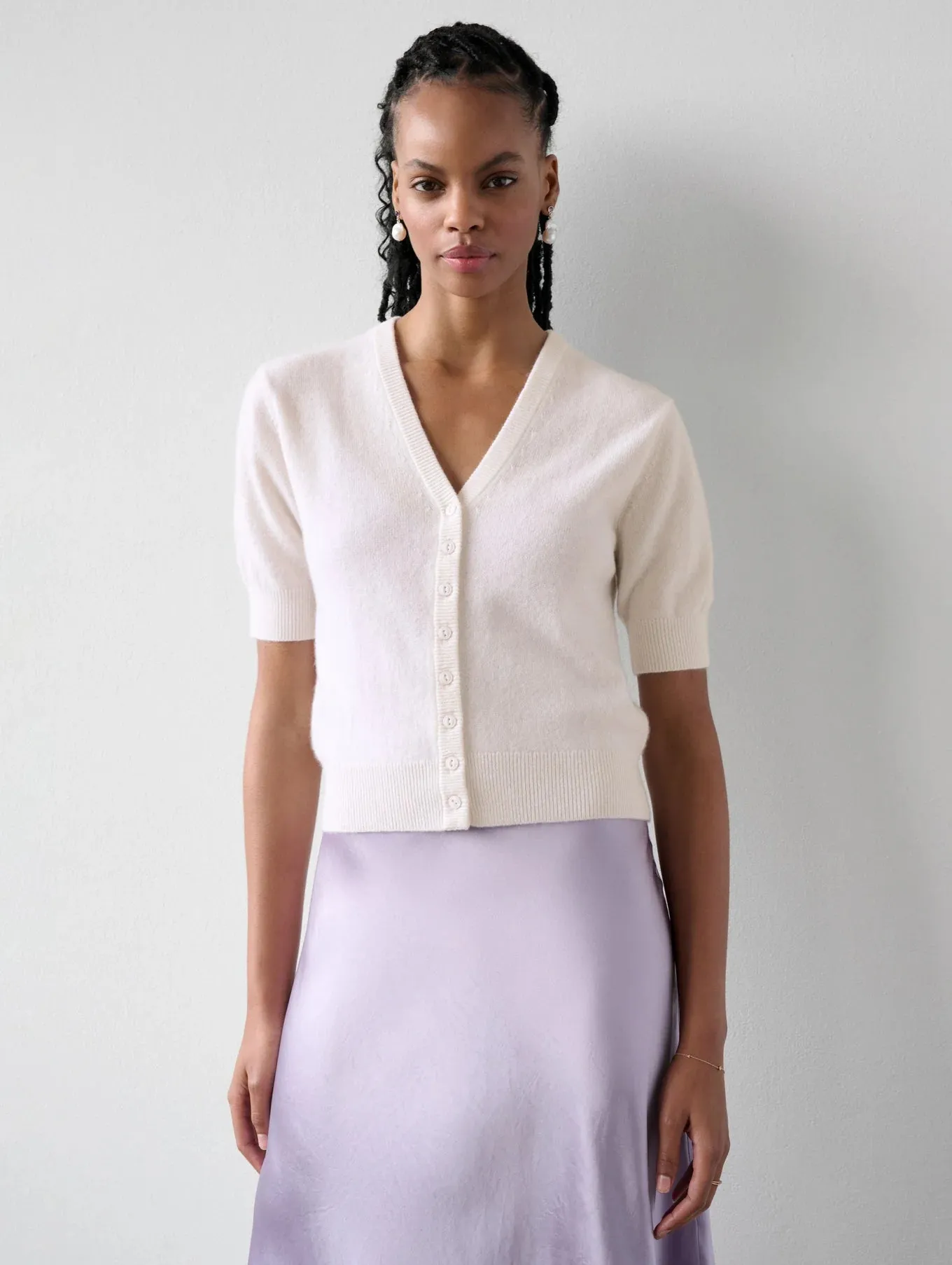CASHMERE SHORT SLEEVE CARDIGAN 20309