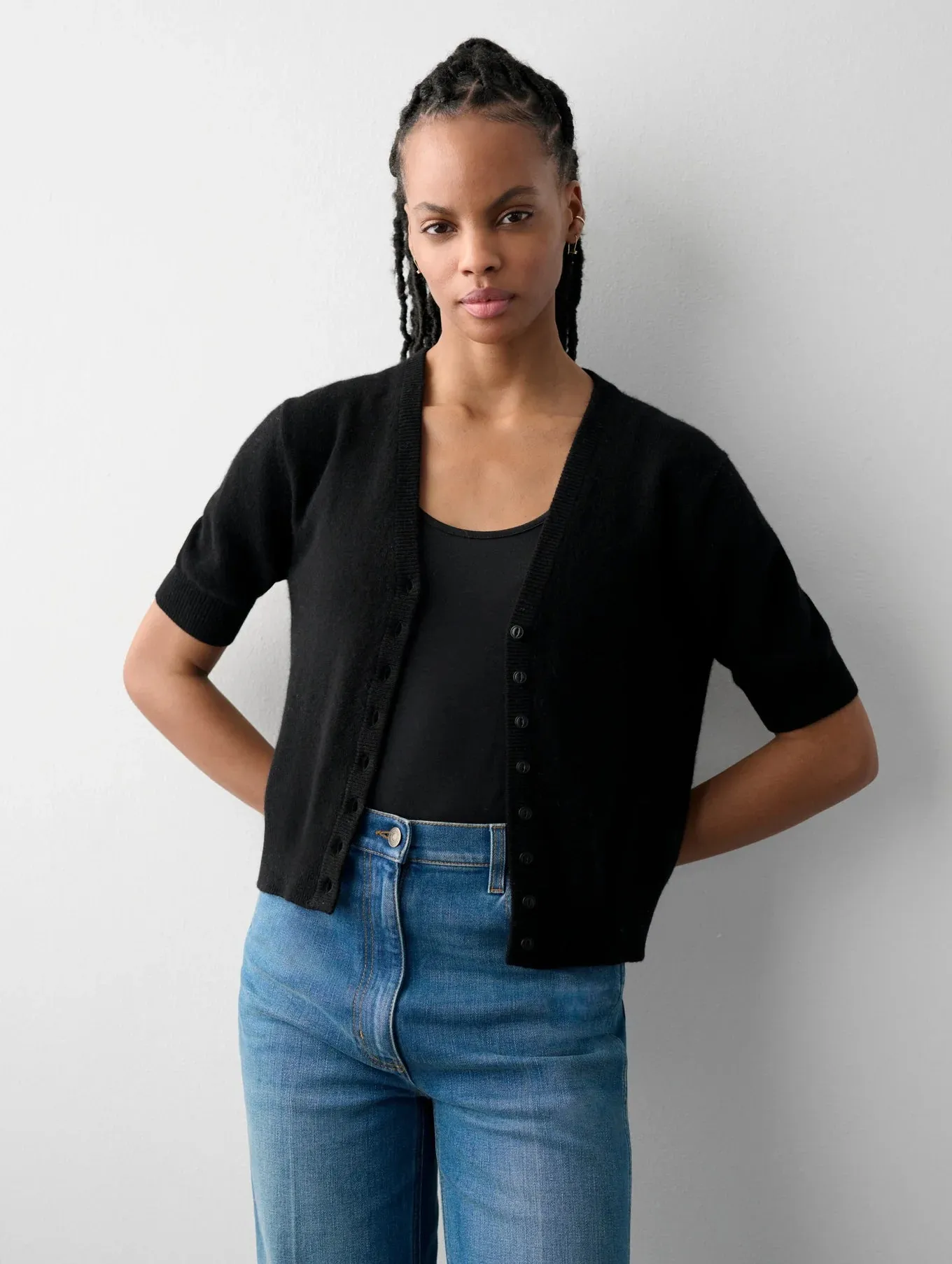 CASHMERE SHORT SLEEVE CARDIGAN 20309
