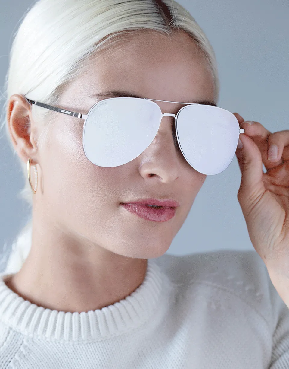 Classic Silver Aviator Sunglasses