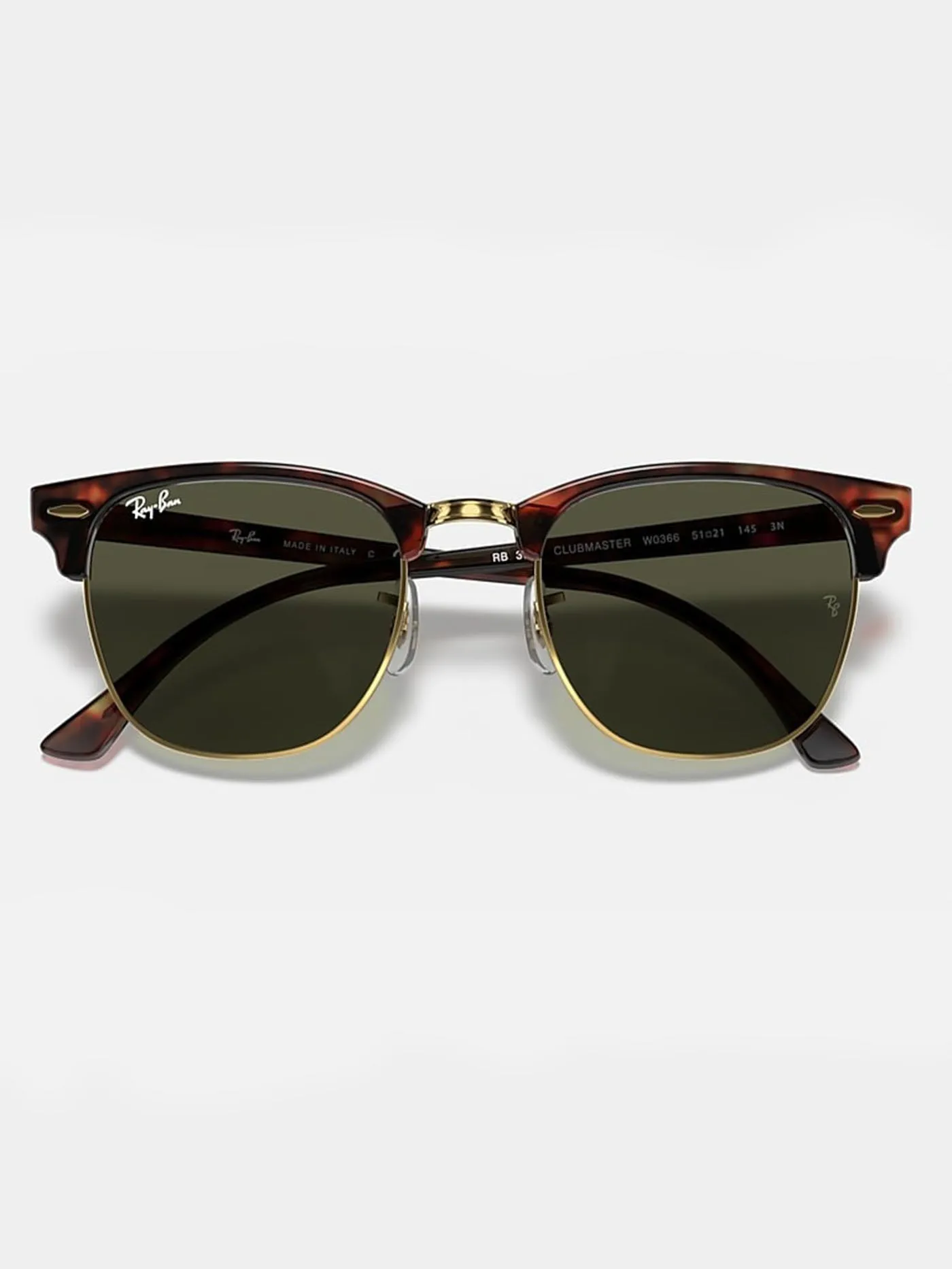 Clubmaster Tortoise On Gold/Green Classic G-15 Sunglasses