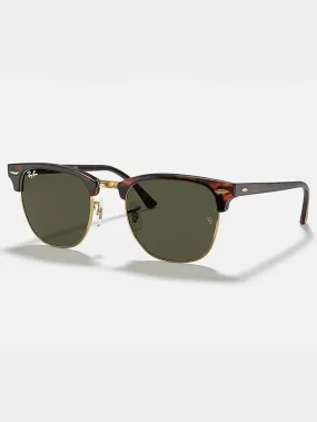 Clubmaster Tortoise On Gold/Green Classic G-15 Sunglasses