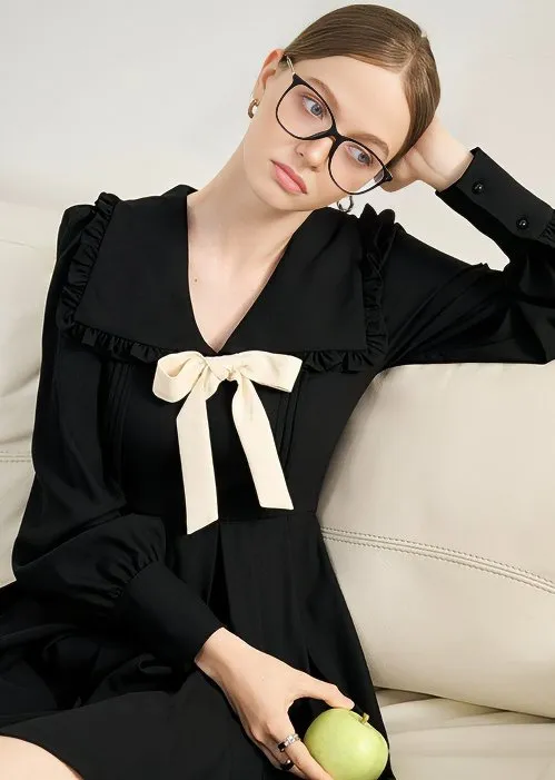 DOLL NECK A-LINE DRESS