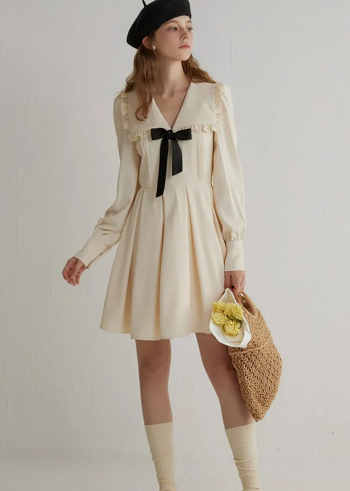 DOLL NECK A-LINE DRESS