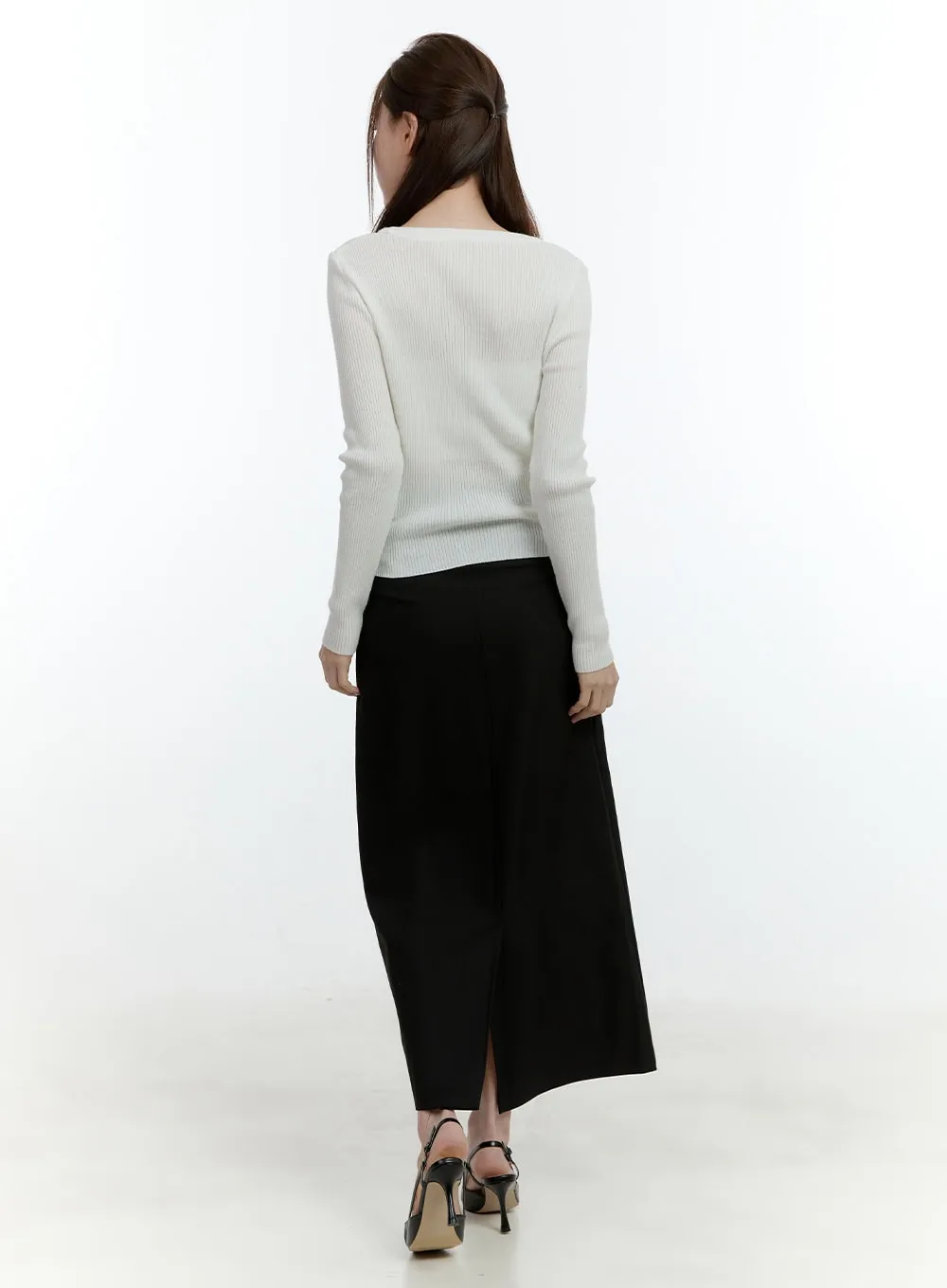 Elegant Pintuck Maxi Skirt CF504