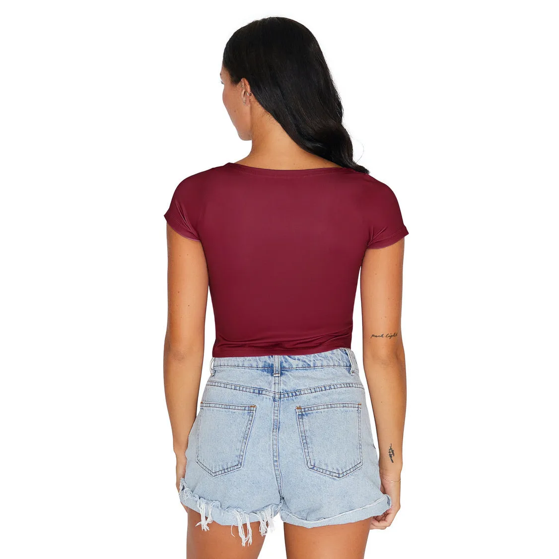 Elon Maroon Babydoll Tee