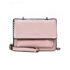Flapped Quilted Chic Crossbody Bag - Pink