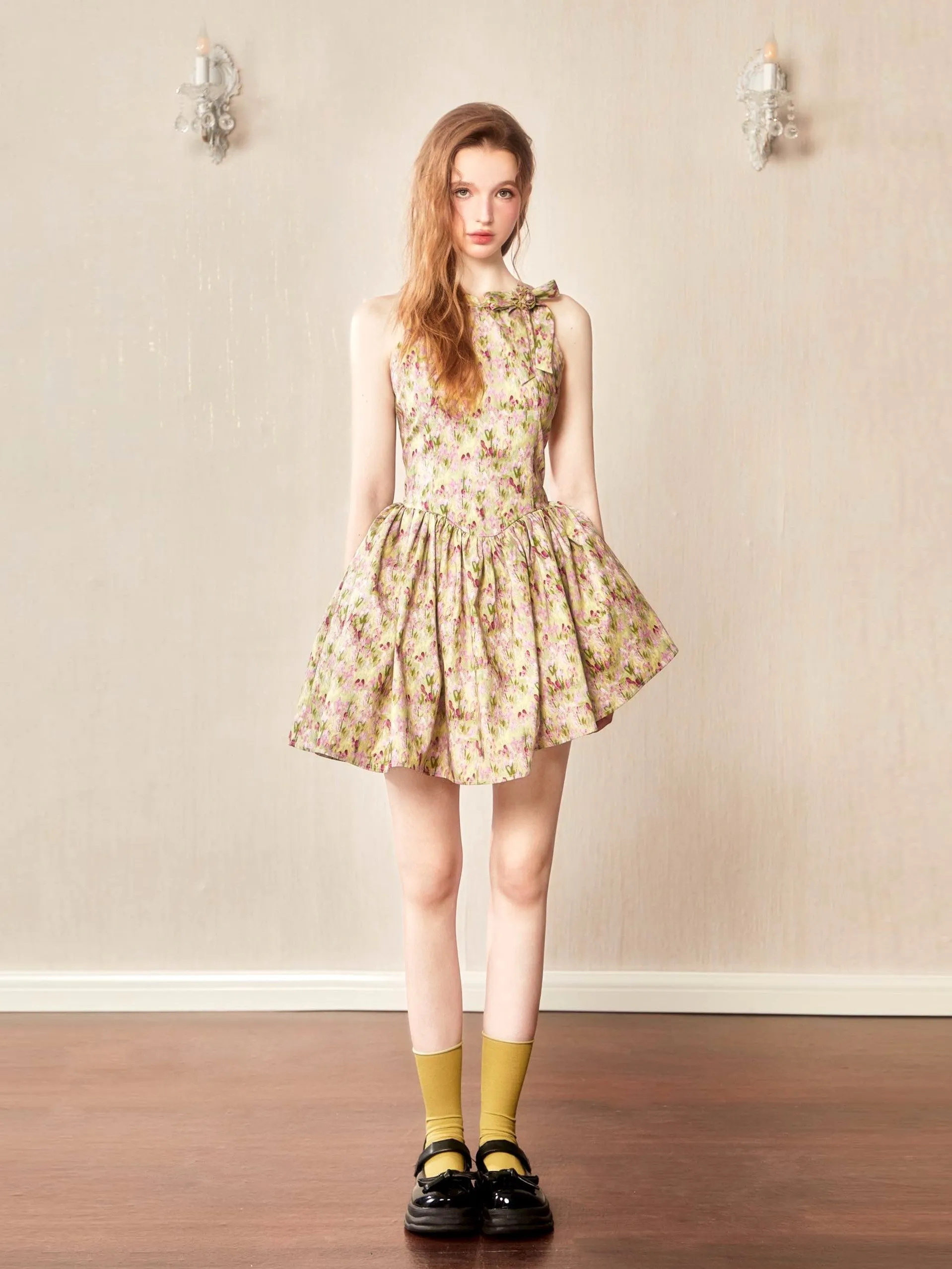 Flower Fluffily Feminine Ribbon Lace One-Piece