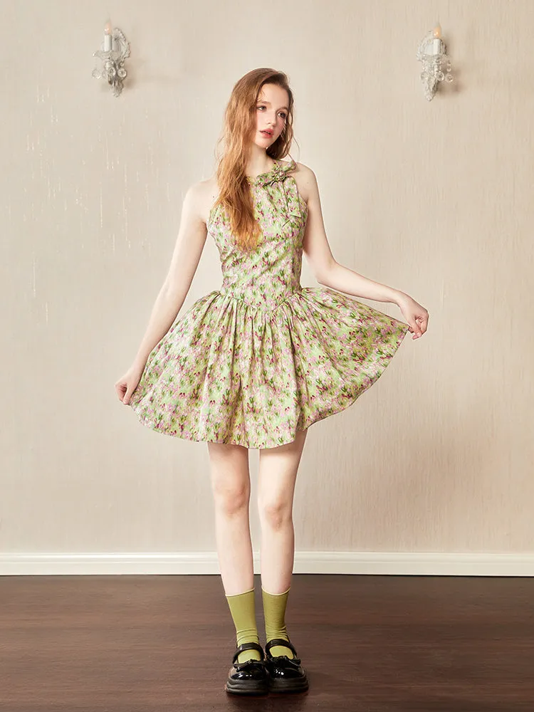 Flower Fluffily Feminine Ribbon Lace One-Piece
