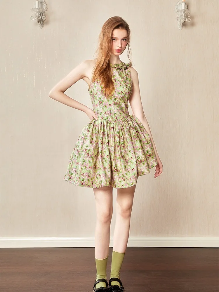 Flower Fluffily Feminine Ribbon Lace One-Piece