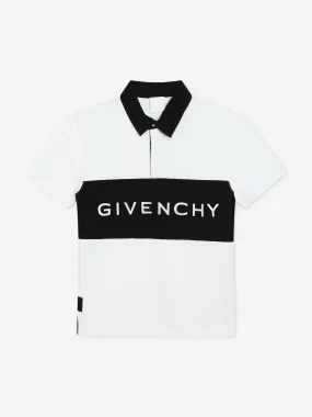 Givenchy Boys Embroidered Logo Polo Shirt in White