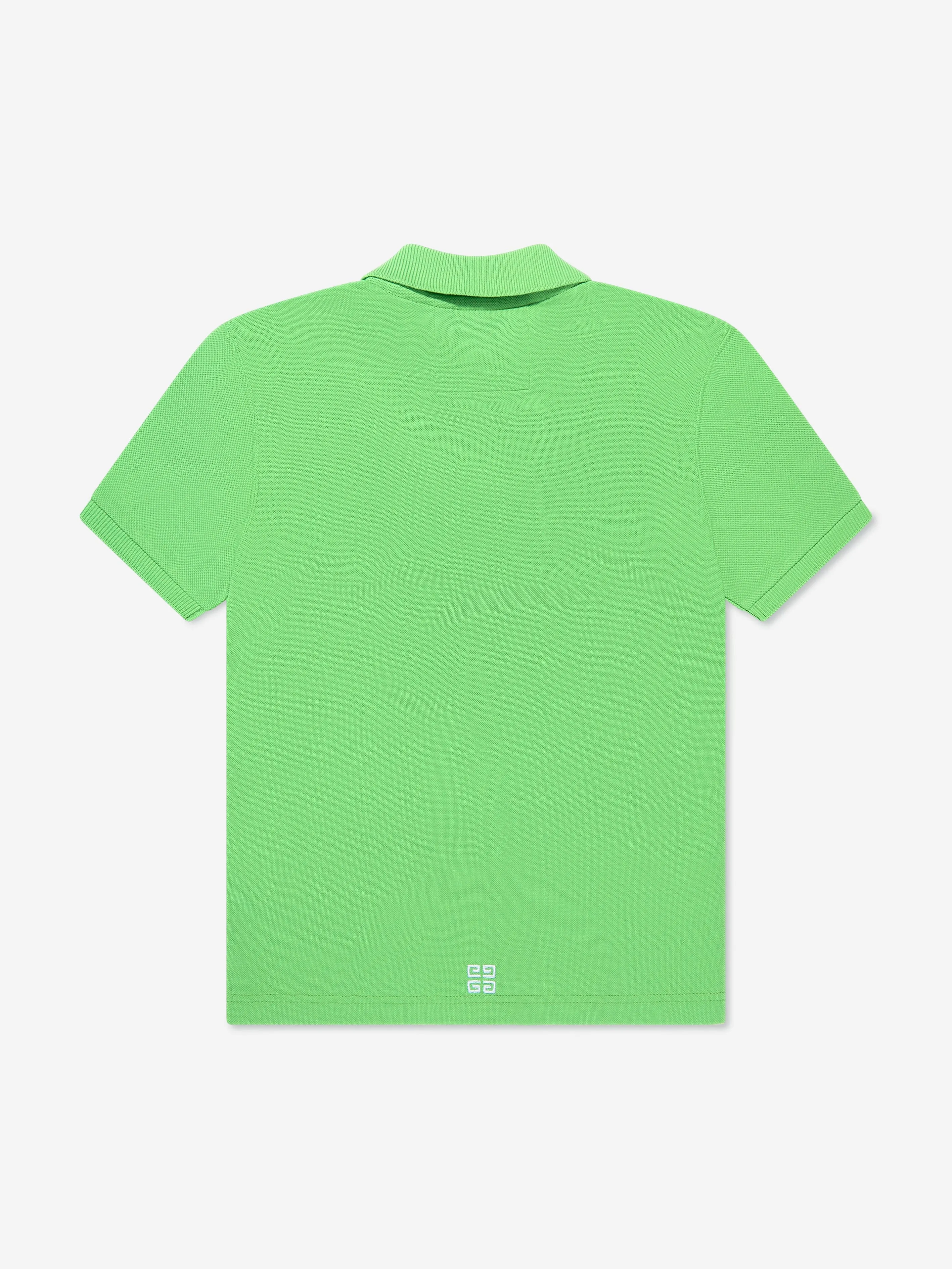 Givenchy Boys Zip Front Polo Shirt in Green