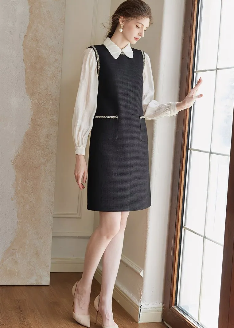 GOLD STITCH SLEEVELESS DRESS