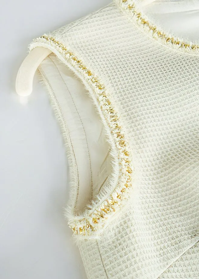GOLD STITCH SLEEVELESS DRESS