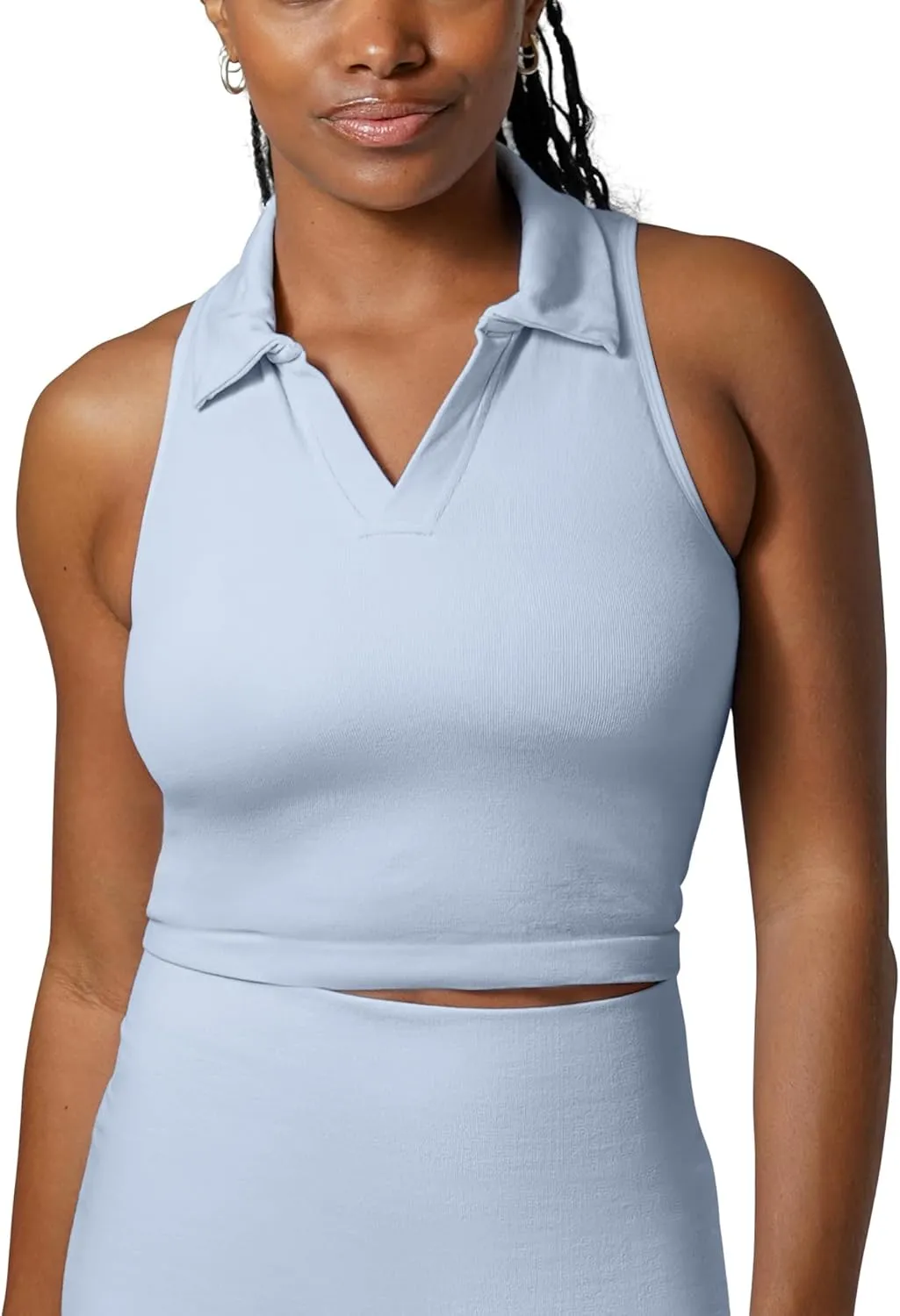 Kindred Bravely Sublime Collared Maternity & Nursing Longline Bra, Breastfeeding Crop Top (French Blue, 1X Busty)