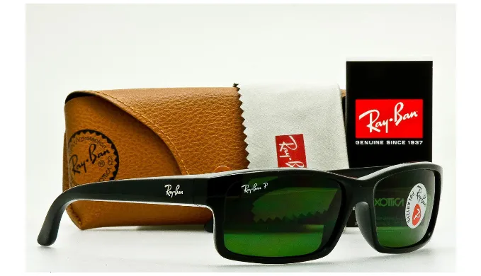 LARGE PRICE DROP: Ray-Ban Polarized Rectangular Black Classic Sunglasses (RB4151 601/2P) - Ships Next Day!