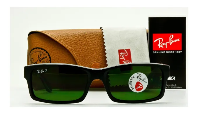 LARGE PRICE DROP: Ray-Ban Polarized Rectangular Black Classic Sunglasses (RB4151 601/2P) - Ships Next Day!