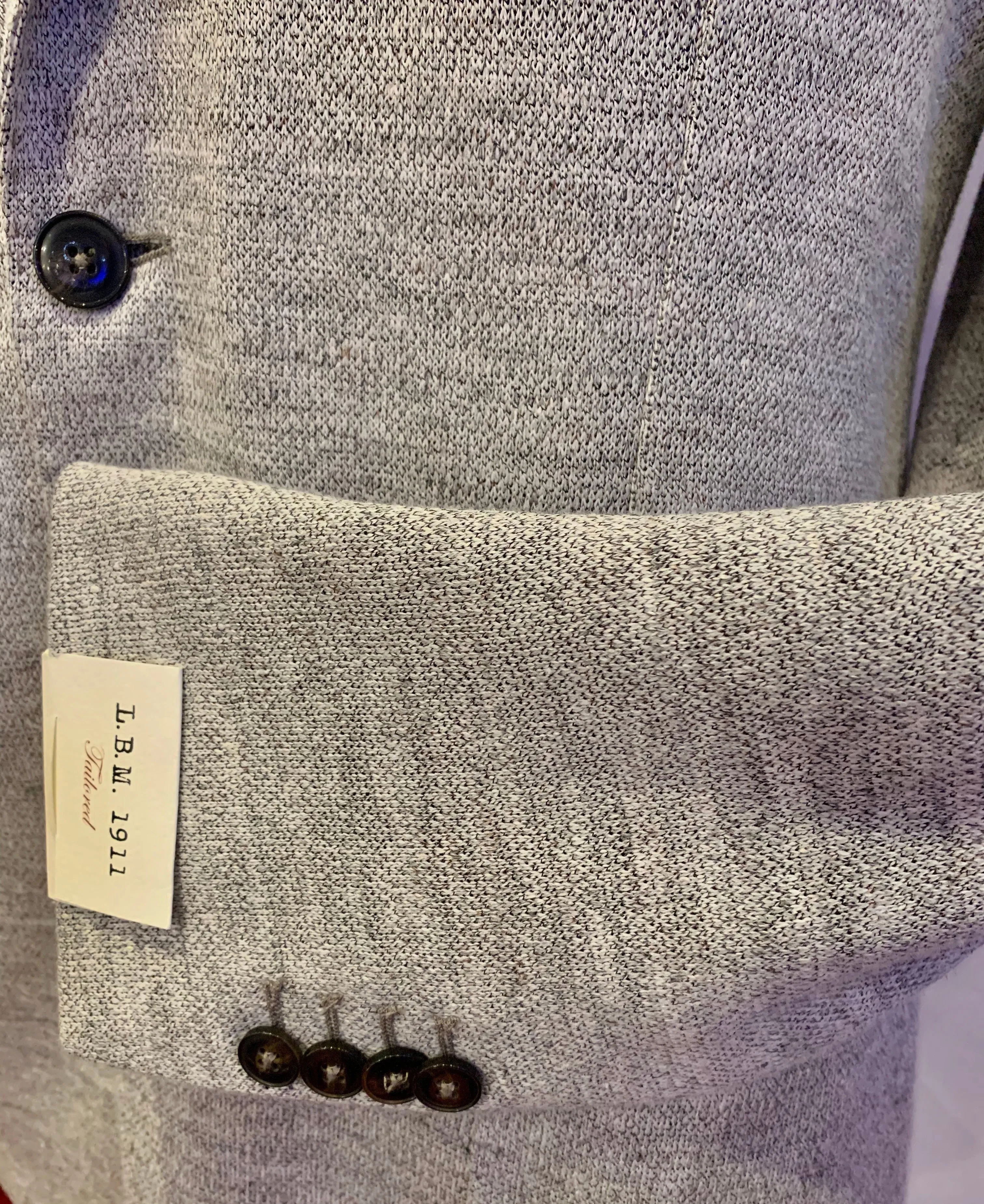 LBM Knit Sport Jacket: Stone Grey Slim Fit, with Unlined Body & Soft Shoulder