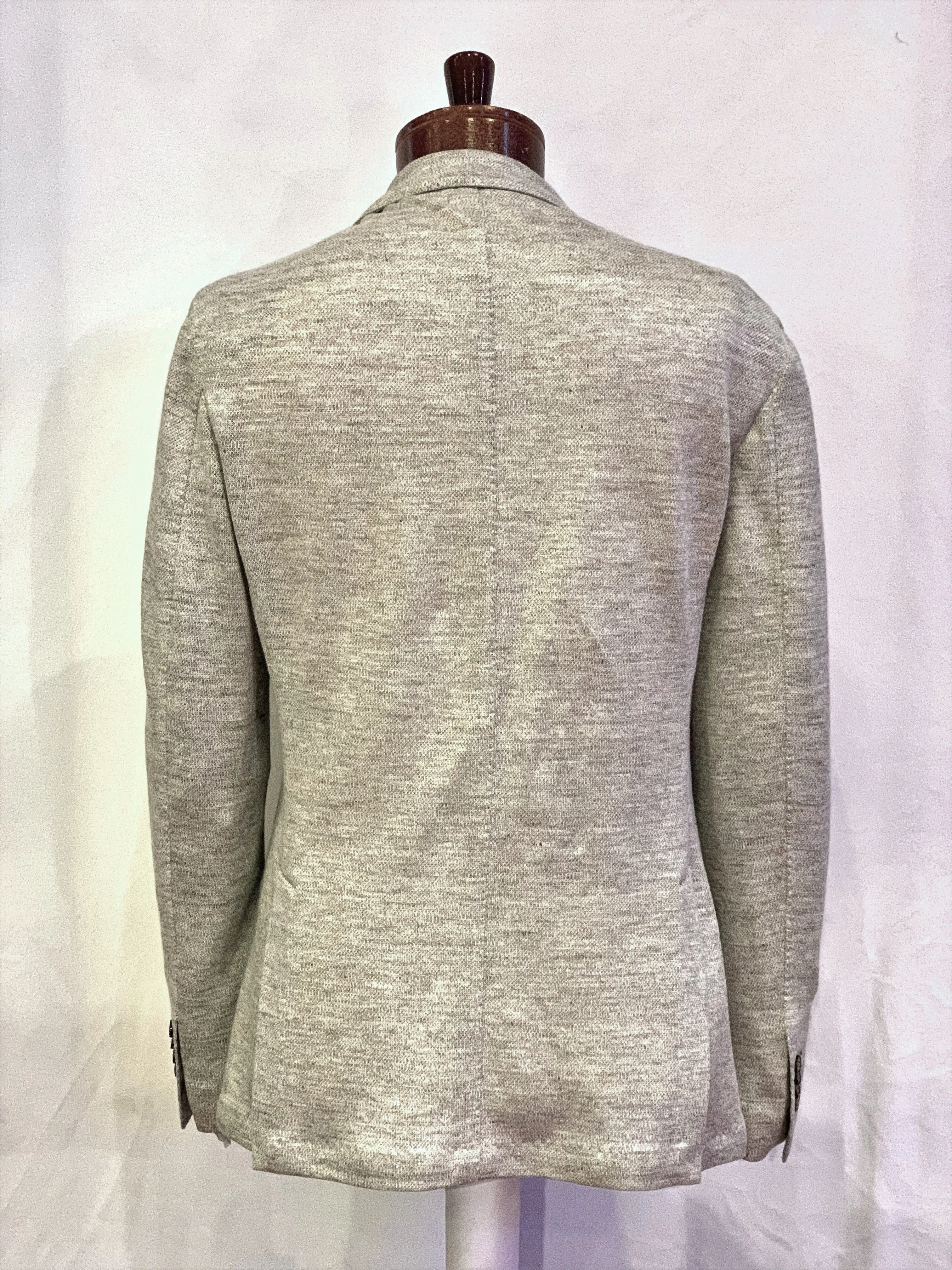 LBM Knit Sport Jacket: Stone Grey Slim Fit, with Unlined Body & Soft Shoulder