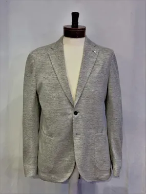 LBM Knit Sport Jacket: Stone Grey Slim Fit, with Unlined Body & Soft Shoulder