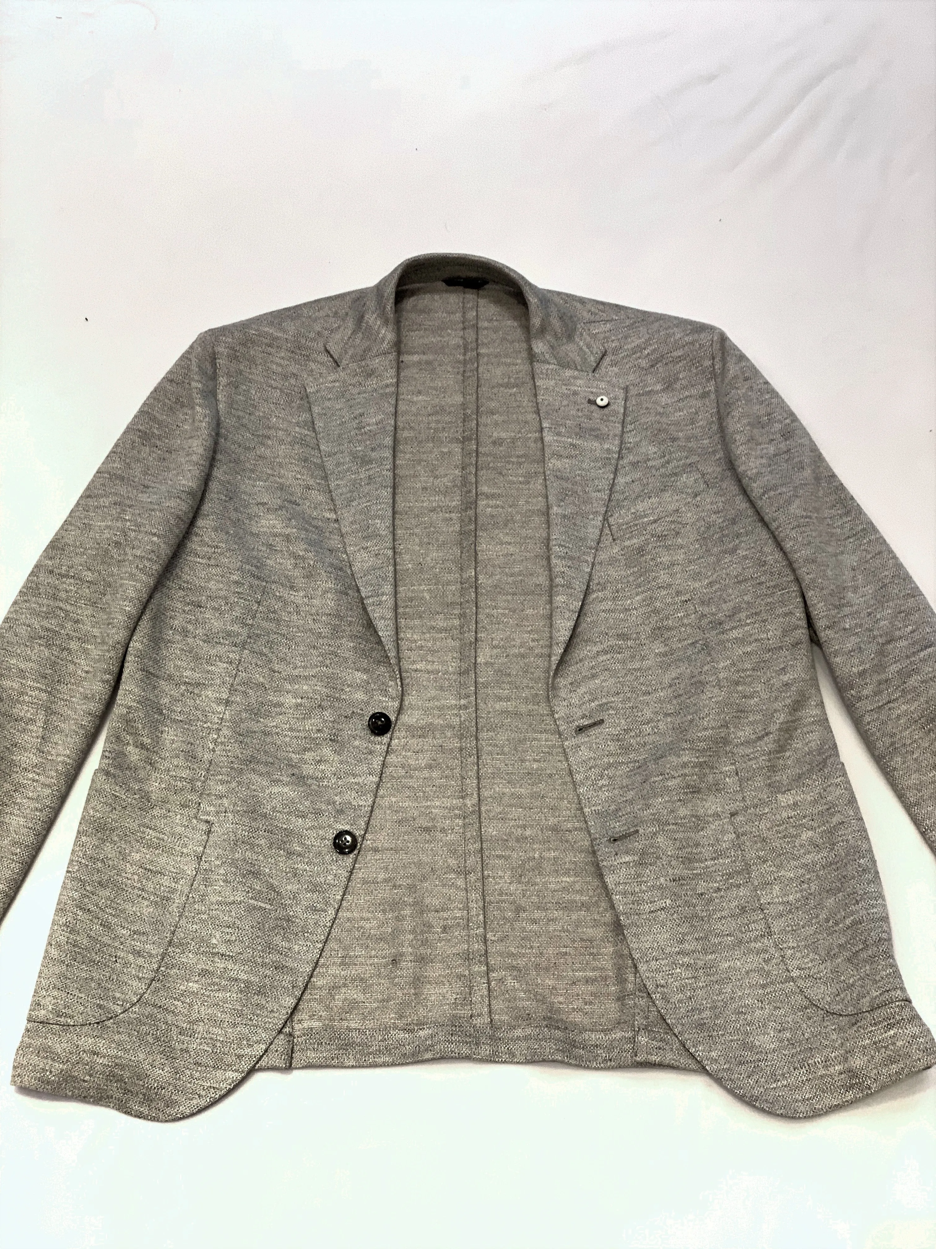 LBM Knit Sport Jacket: Stone Grey Slim Fit, with Unlined Body & Soft Shoulder