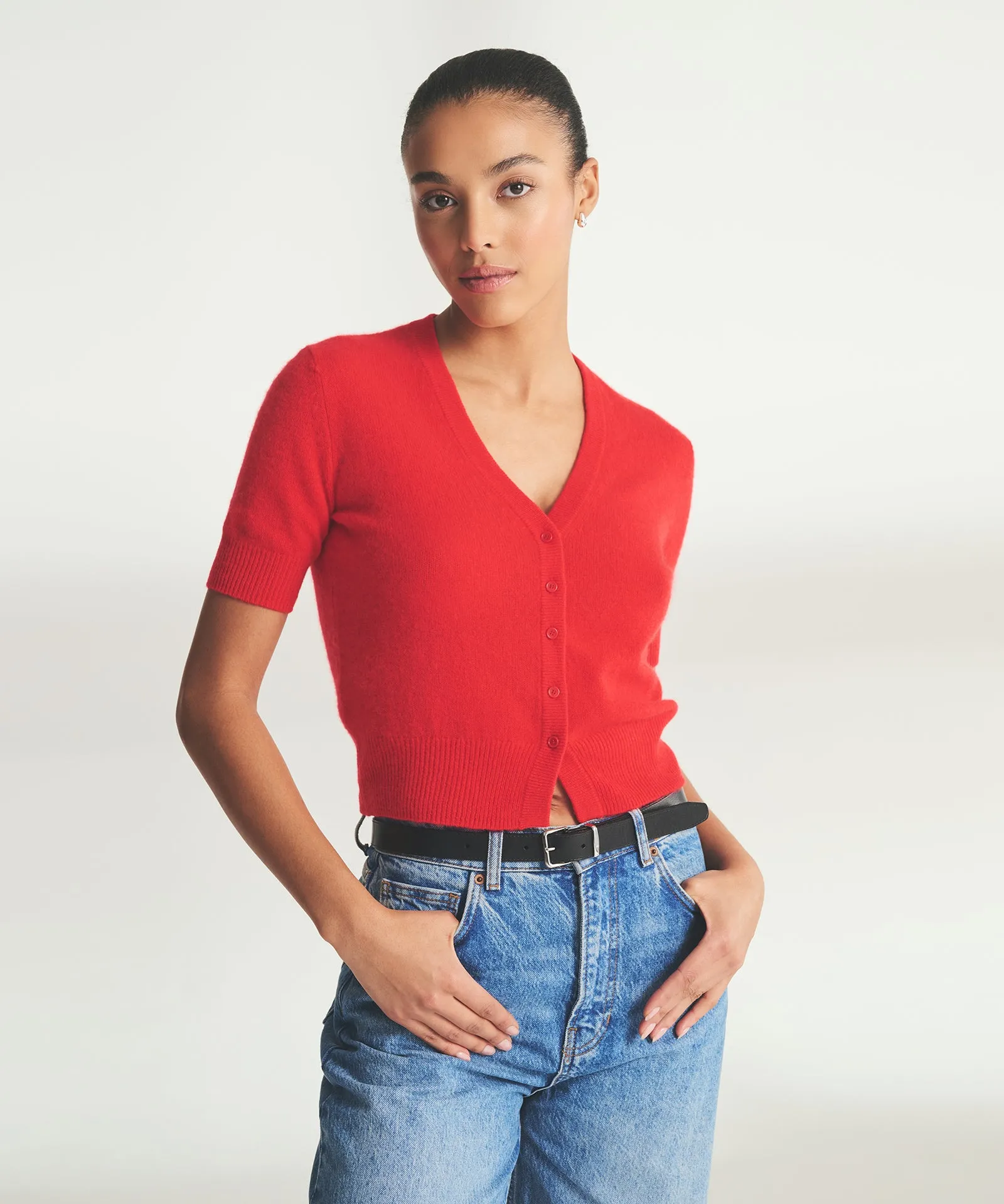 Lightweight Cashmere Short Sleeve Cardigan