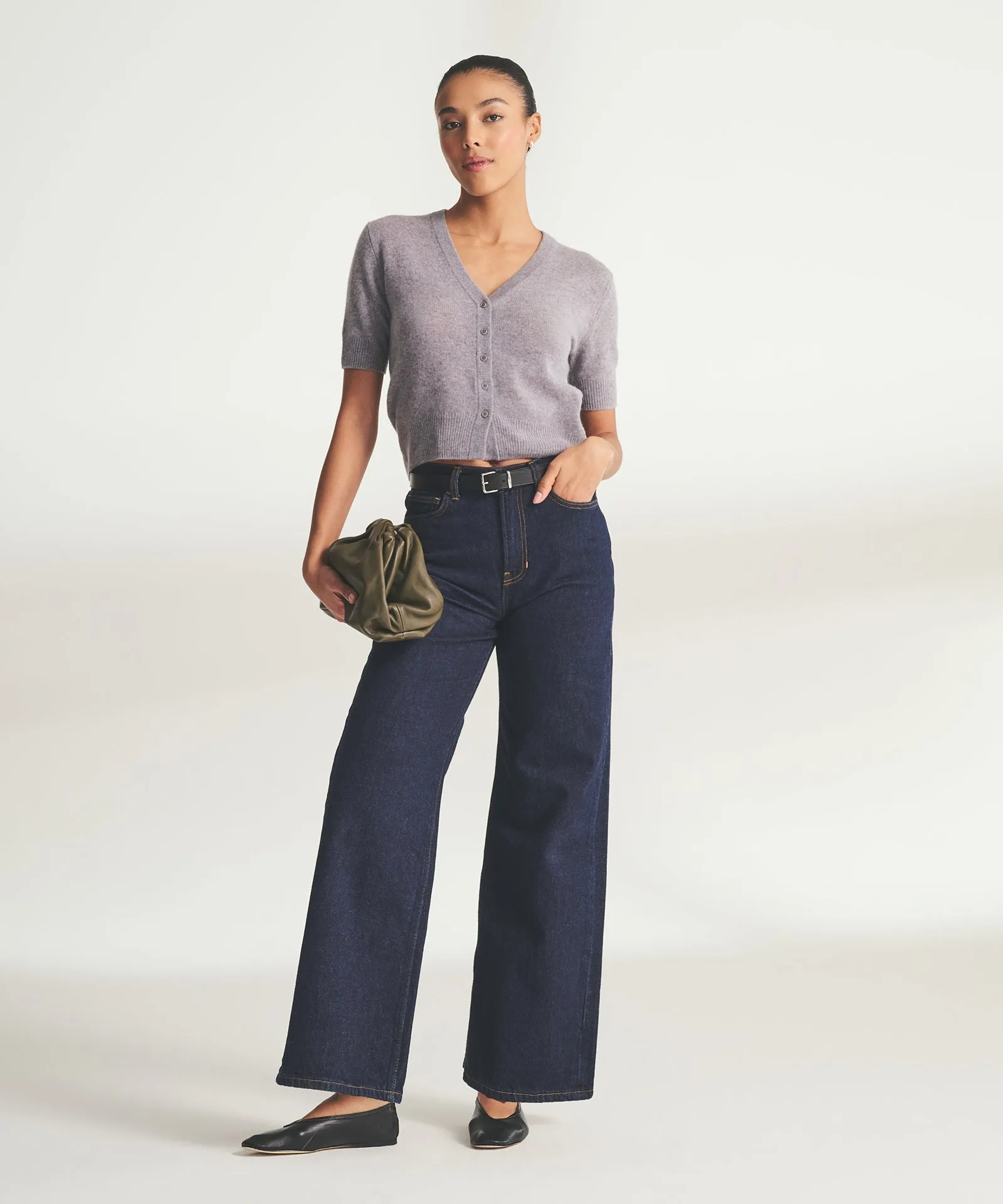 Lightweight Cashmere Short Sleeve Cardigan