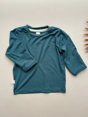 Long Sleeve T-shirt or Bodysuit with Mittens | Baby & Toddler | Luxury Bamboo | Dark Teal