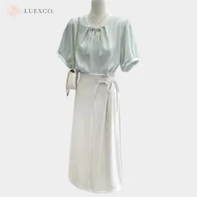 Luexco High Waist Side Tie Fashion Skirt