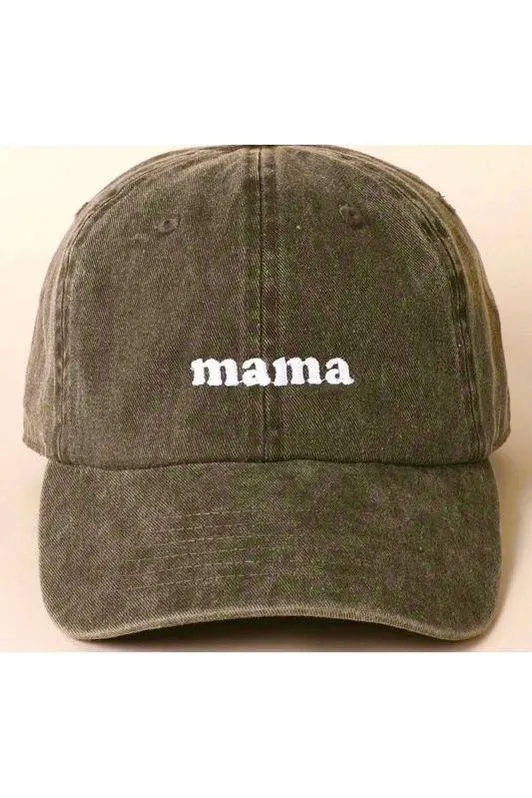 Mama Embroidered Cotton Baseball Cap
