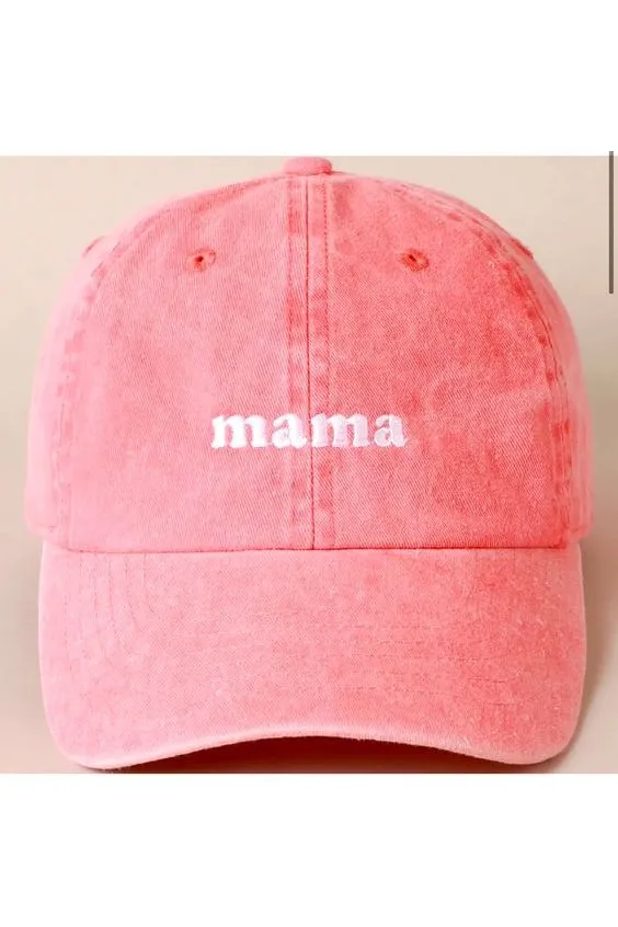 Mama Embroidered Cotton Baseball Cap
