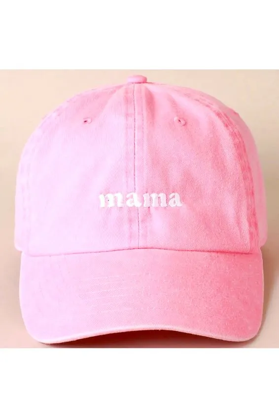 Mama Embroidered Cotton Baseball Cap