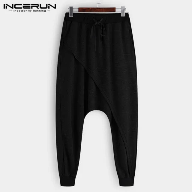 Men's Baggy Fashion Punk Style Drop-Crotch Elastic Waist Joggers