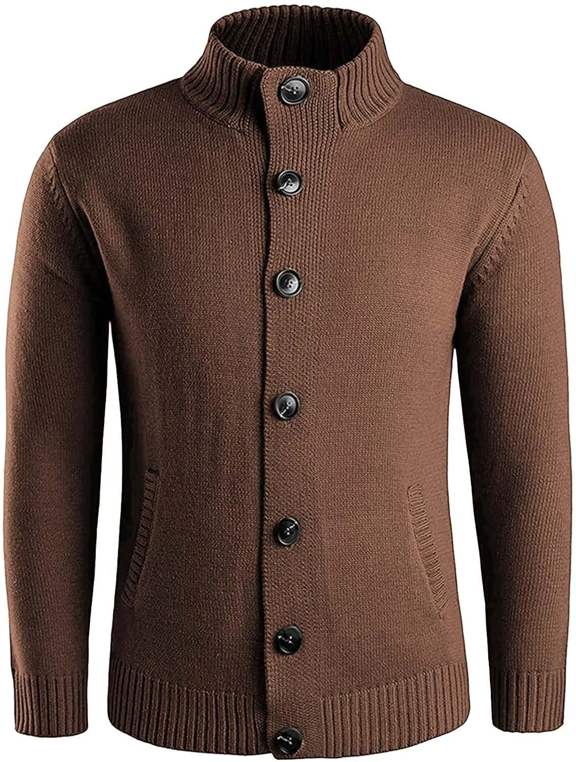 Mens Cardigan Sweater V Neck Casual Soft Long Sleeve Button Down Knitted Winter Sweater Slim Fit Button Cable Knit Sweaters