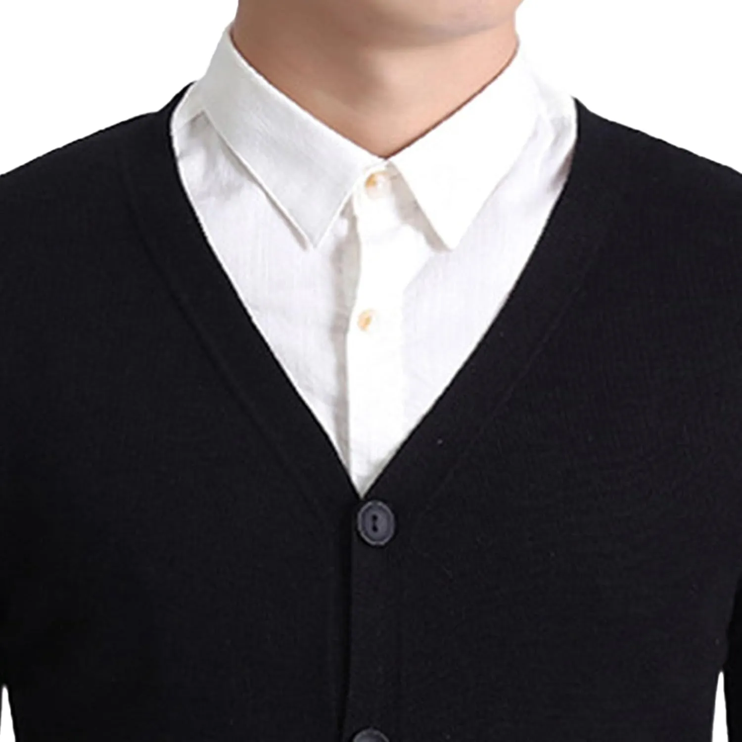 Men's Cardigan Sweater V-Shaped Collar Button Down Knit Blazer Jacket Knitwear Breasted Soft Outerwear