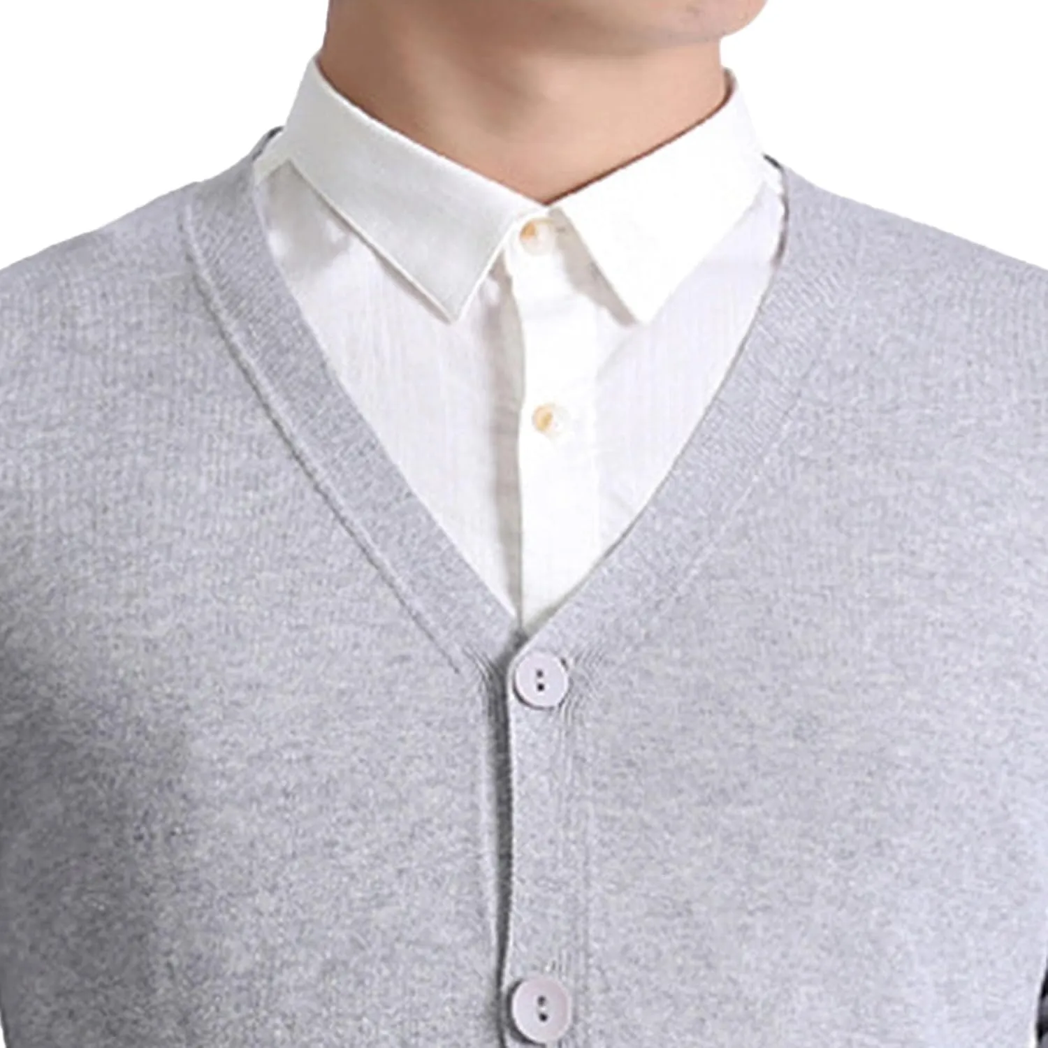Men's Cardigan Sweater V-Shaped Collar Button Down Knit Blazer Jacket Knitwear Breasted Soft Outerwear